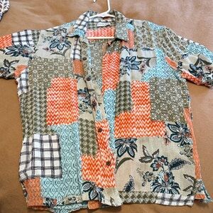 Men's Floral Patchwork Casual Shirt